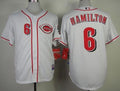 Custom Fan-Made Billy Hamilton Cincinnati Reds #6 White Baseball Jersey