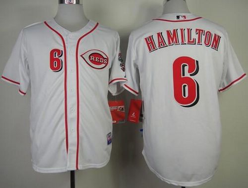 Custom Fan-Made Billy Hamilton Cincinnati Reds #6 White Baseball Jersey