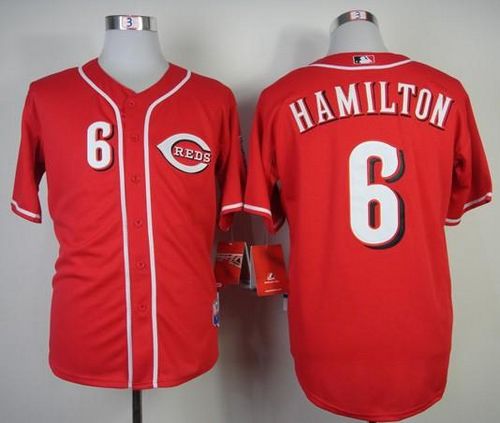 Custom Fan-Made Billy Hamilton Cincinnati Reds #6 Red Baseball Jersey