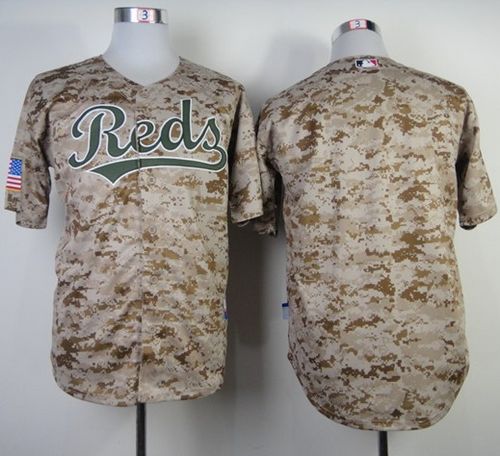 Custom Fan-Made Camo Cincinnati Reds Baseball Jersey Cincinnati Reds Baseball Jersey