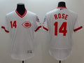 Custom Fan-Made Pete Rose Cooperstown Cincinnati Reds #14 White Baseball Jersey