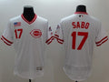 Custom Fan-Made Chris Sabo Cooperstown Cincinnati Reds #17 White Baseball Jersey