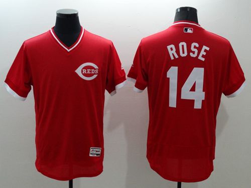 Custom Fan-Made Pete Rose Cooperstown Cincinnati Reds #14 Red Baseball Jersey