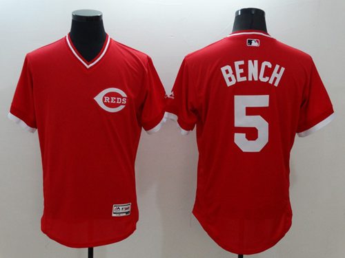 Custom Fan-Made Johnny Bench Cooperstown Cincinnati Reds #5 Red Baseball Jersey