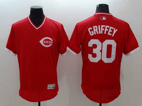 Custom Fan-Made Ken Griffey Cooperstown Cincinnati Reds #30 Red Baseball Jersey