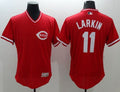 Custom Fan-Made Barry Larkin Cooperstown Cincinnati Reds #11 Red Baseball Jersey