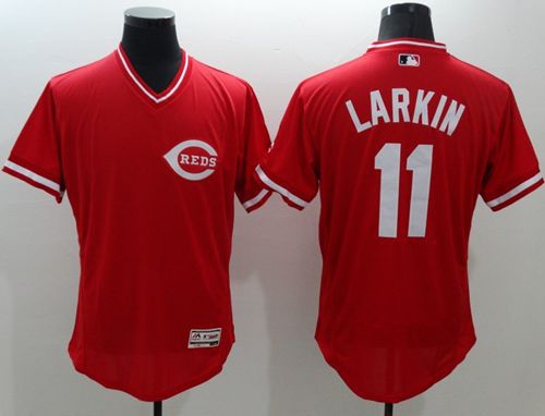Custom Fan-Made Barry Larkin Cooperstown Cincinnati Reds #11 Red Baseball Jersey