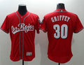 Custom Fan-Made Ken Griffey Los Rojos Cincinnati Reds #30 Red Baseball Jersey