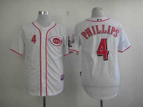 Custom Fan-Made Brandon Phillips Cincinnati Reds #4 White Baseball Jersey