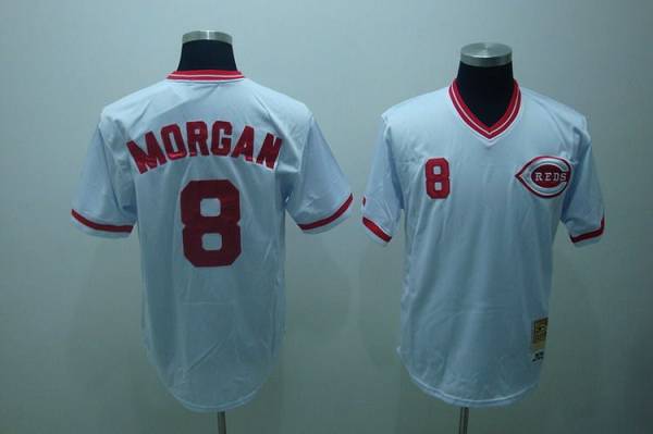 Custom Fan-Made Joe Morgan Cincinnati Reds #8 White Throwback Baseball Jersey