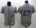 Custom Fan-Made Trevor Story Colorado Rockies #27 Grey Baseball Jersey