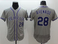 Custom Fan-Made Nolan Arenado Colorado Rockies #28 Grey Baseball Jersey