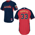 Custom Fan-Made Justin Morneau Navy/Red BP Colorado Rockies #33 2014 All-Star Edition Baseball Jersey