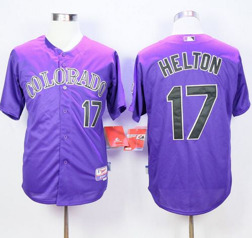 Custom Fan-Made Todd Helton Colorado Rockies #17 Purple Baseball Jersey