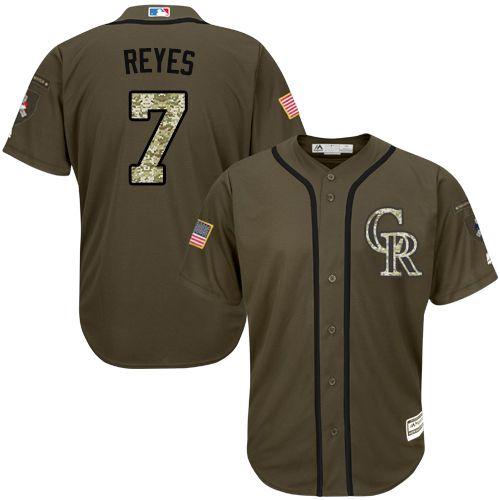 Custom Fan-Made Jose Reyes Colorado Rockies #7 Green Service Edition Baseball Jersey