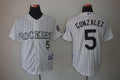 Custom Fan-Made Carlos Gonzalez Colorado Rockies #5 White Baseball Jersey