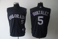 Custom Fan-Made Carlos Gonzalez Vest Colorado Rockies #5 Black Baseball Jersey