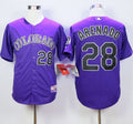 Custom Fan-Made Nolan Arenado Colorado Rockies #28 Purple Baseball Jersey