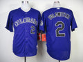 Custom Fan-Made Troy Tulowitzki Colorado Rockies #2 Purple Baseball Jersey