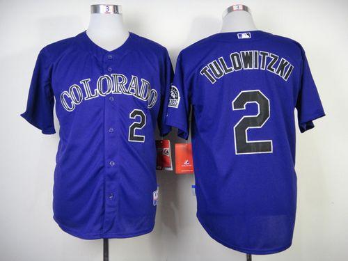 Custom Fan-Made Troy Tulowitzki Colorado Rockies #2 Purple Baseball Jersey