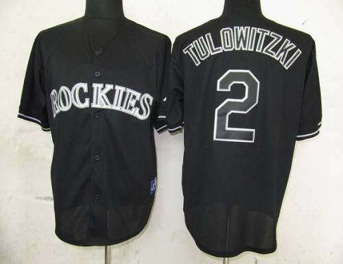 Custom Fan-Made Troy Tulowitzki Colorado Rockies #2 Black Baseball Jersey
