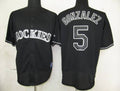 Custom Fan-Made Carlos Gonzalez Colorado Rockies #5 Black Baseball Jersey