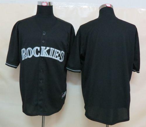 Custom Fan-Made Black Colorado Rockies Baseball Jersey Colorado Rockies Black Baseball Jersey