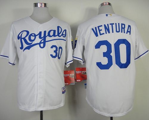Custom Fan-Made Yordano Ventura Kansas City Royals #30 White Baseball Jersey