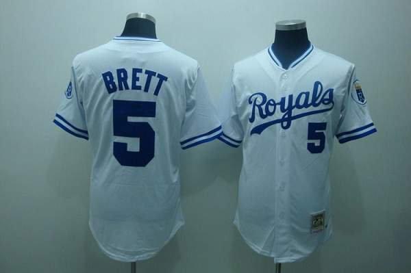 Custom Fan-Made George Brett Kansas City Royals #5 White Throwback Baseball Jersey