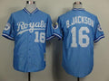 Custom Fan-Made Bo Jackson Kansas City Royals #16 Blue Throwback Baseball Jersey