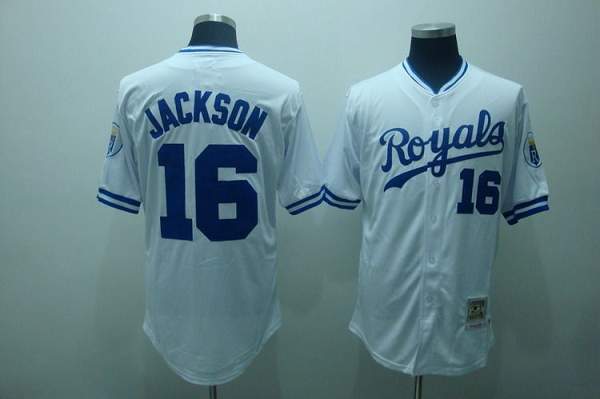 Custom Fan-Made Bo Jackson Kansas City Royals #16 White Throwback Baseball Jersey