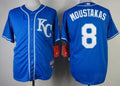 Custom Fan-Made Mike Moustakas Kansas City Royals #8 Blue Baseball Jersey