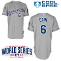 Custom Fan-Made Lorenzo Cain Kansas City Royals #6 Grey 2014 Baseball Jersey