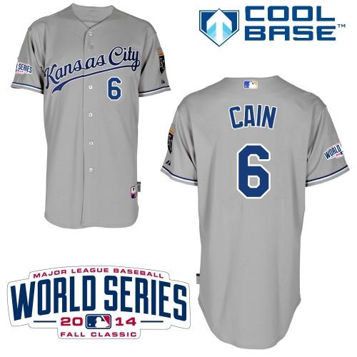 Custom Fan-Made Lorenzo Cain Kansas City Royals #6 Grey 2014 Baseball Jersey