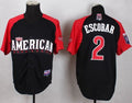 Custom Fan-Made Alcides Escobar Kansas City Royals #2 Black 2015 All-Star Edition Baseball Jersey
