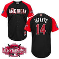 Custom Fan-Made Omar Infante Kansas City Royals #14 Black 2015 All-Star Edition Baseball Jersey