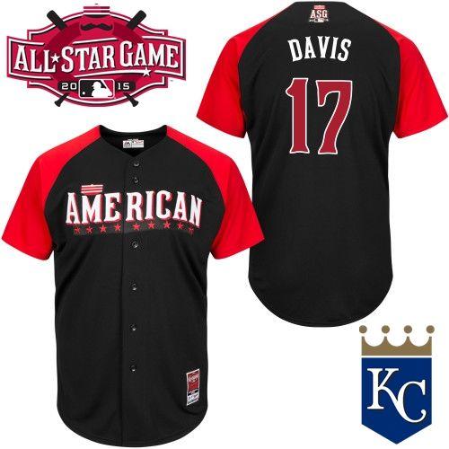 Custom Fan-Made Wade Davis Kansas City Royals #17 Black 2015 All-Star Edition Baseball Jersey