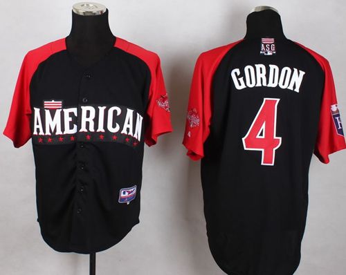 Custom Fan-Made Alex Gordon Kansas City Royals #4 Black 2015 All-Star Edition Baseball Jersey