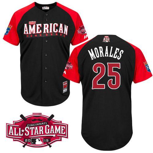 Custom Fan-Made Kendrys Morales Kansas City Royals #25 Black 2015 All-Star Edition Baseball Jersey