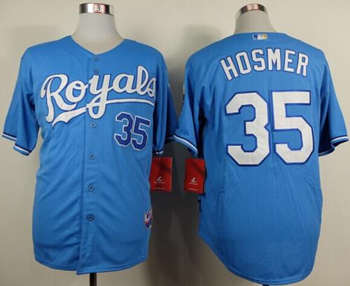 Custom Fan-Made Eric Hosmer Kansas City Royals #35 Blue Baseball Jersey