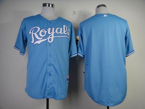 Custom Fan-Made Light Blue Kansas City Royals Baseball Jersey Kansas City Royals Blue Baseball Jersey