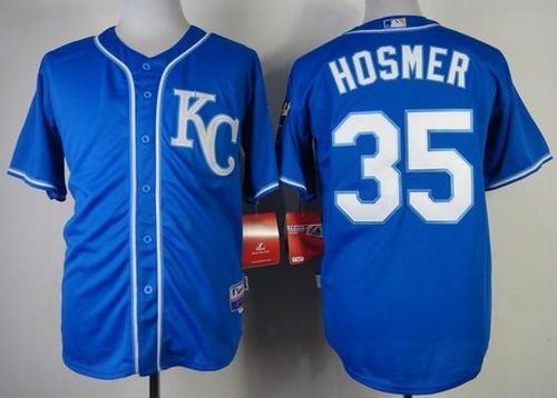 Custom Fan-Made Eric Hosmer Kansas City Royals #35 Blue Baseball Jersey