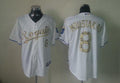 Custom Fan-Made Mike Moustakas Kansas City Royals #8 White USMC Baseball Jersey