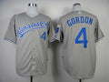 Custom Fan-Made Alex Gordon Kansas City Royals #4 Grey Baseball Jersey