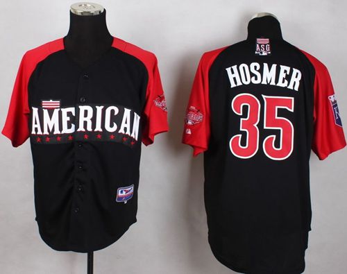 Custom Fan-Made Eric Hosmer Kansas City Royals #35 Black 2015 All-Star Edition Baseball Jersey