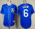 Custom Fan-Made Lorenzo Cain Kansas City Royals #6 Blue Baseball Jersey