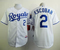 Custom Fan-Made Alcides Escobar Kansas City Royals #2 White Baseball Jersey