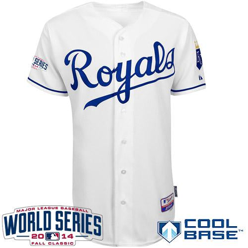 Custom Fan-Made White 2014 Kansas City Royals Baseball Jersey Kansas City Royals White 2014 Baseball Jersey