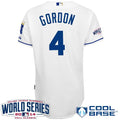 Custom Fan-Made Alex Gordon Kansas City Royals #4 White 2014 Baseball Jersey