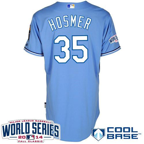 Custom Fan-Made Eric Hosmer Kansas City Royals #35 Blue 2014 Baseball Jersey